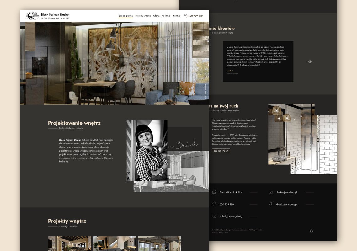 Projekt graficzny serwisu: Black Kajman Design