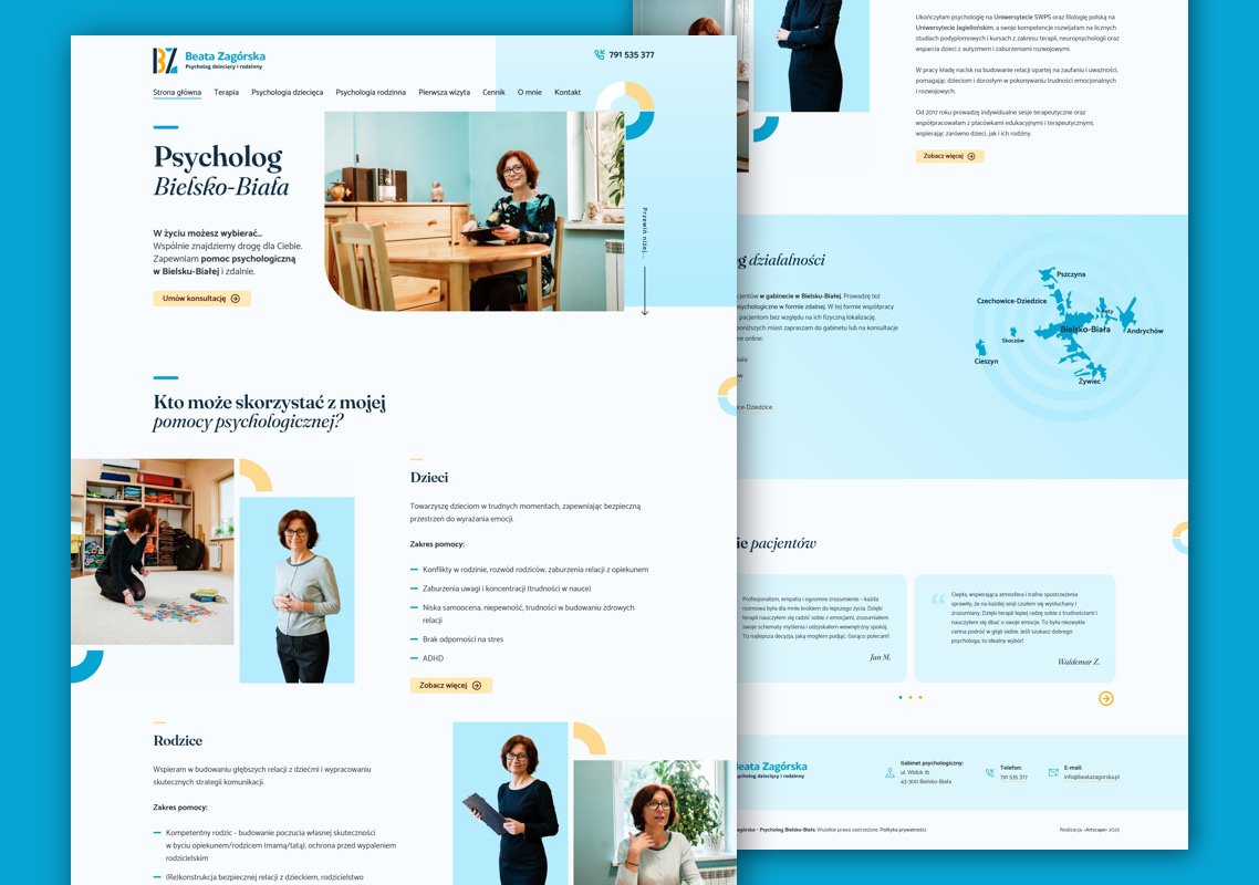 Projekt graficzny serwisu: Psycholog Beata Zagórska